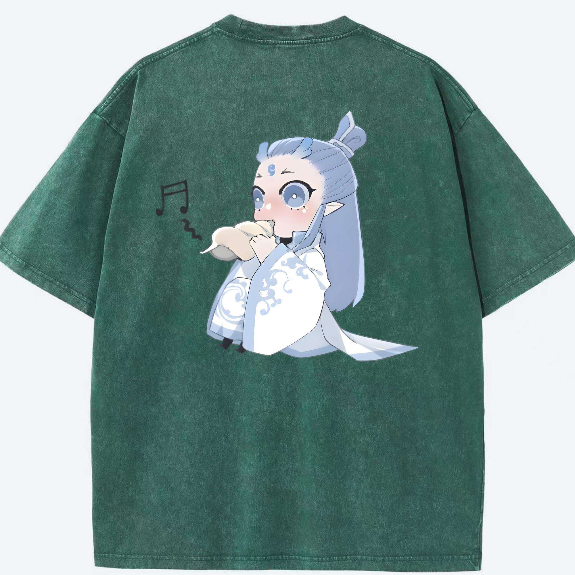 （画像用） Ne Zha 2 ナタ 魔童の大暴れ 綿100% ヴィンテージ風 半袖Tシャツ（背面プリント）
